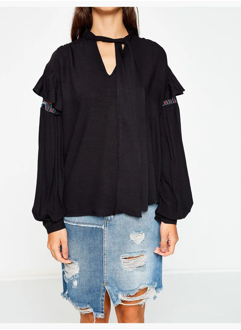 KOTON Fahriye Evcen For Koton Jeans Blouse