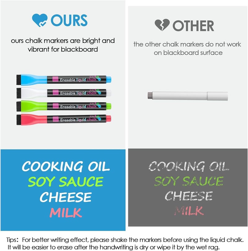 X spring Dry Erase Board, Fridge Magnetic Black Dry Erase Board For Kitchen, Peel Removable Diy Magnetic Fridge Dry Erase Board For School, Office, Home, Art, Includes 4 Markers And Eraser - Image 4