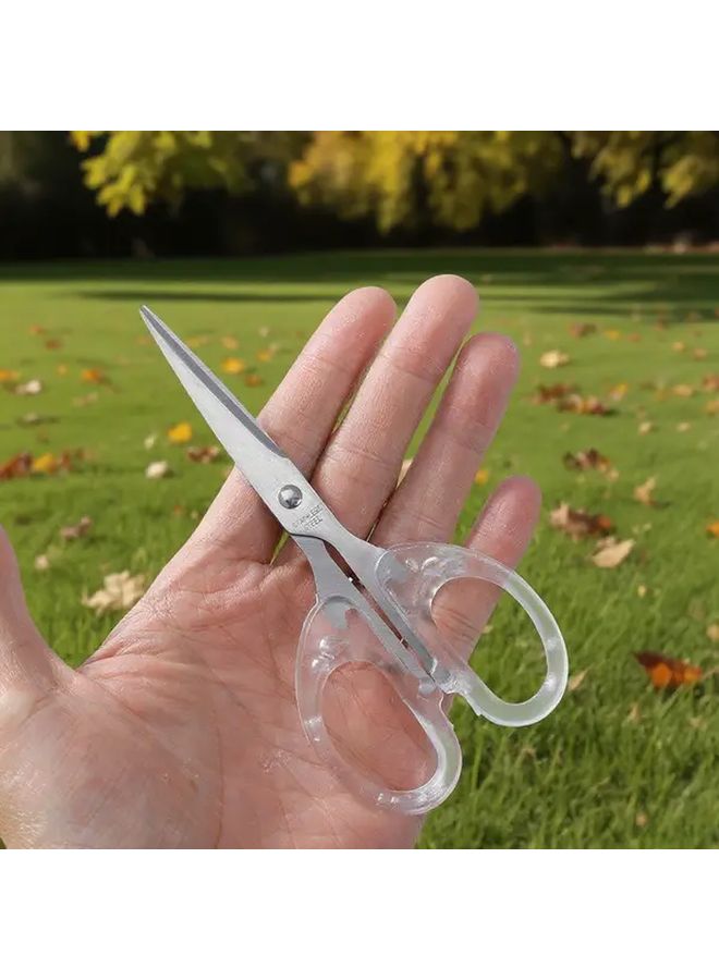 3 Pcs Stainless Steel Scissors With Transparent Handles For Home Office DIY Crafting - Image 3