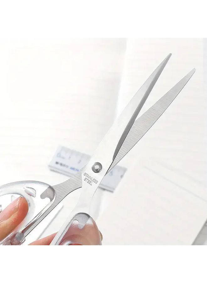 3 Pcs Stainless Steel Scissors With Transparent Handles For Home Office DIY Crafting - Image 4