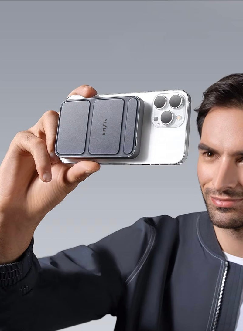 Yezler ENERGIX Y100 10000mAh Wireless Power Bank & Desktop Stand, PD22.5W, 15W Output, MagSafe Strong Absorption – Compact & Efficient - Image 4