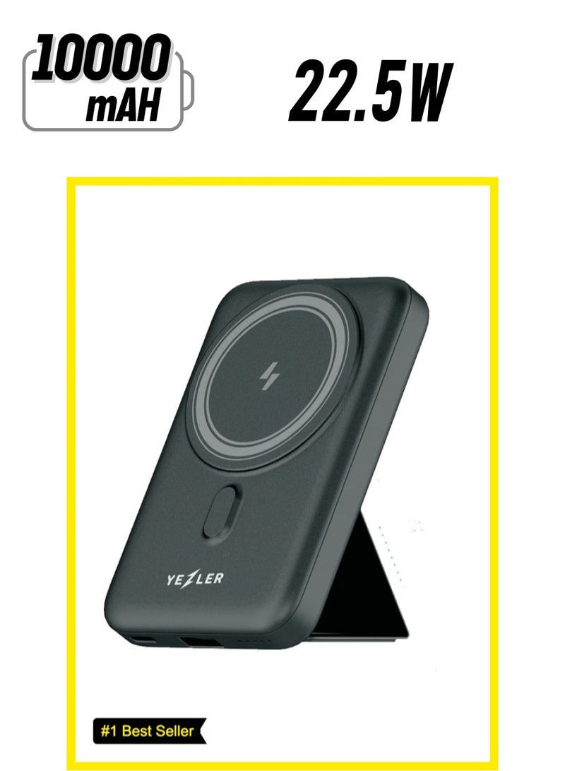 Yezler ENERGIX Y100 10000mAh Wireless Power Bank & Desktop Stand, PD22.5W, 15W Output, MagSafe Strong Absorption – Compact & Efficient - Image 1