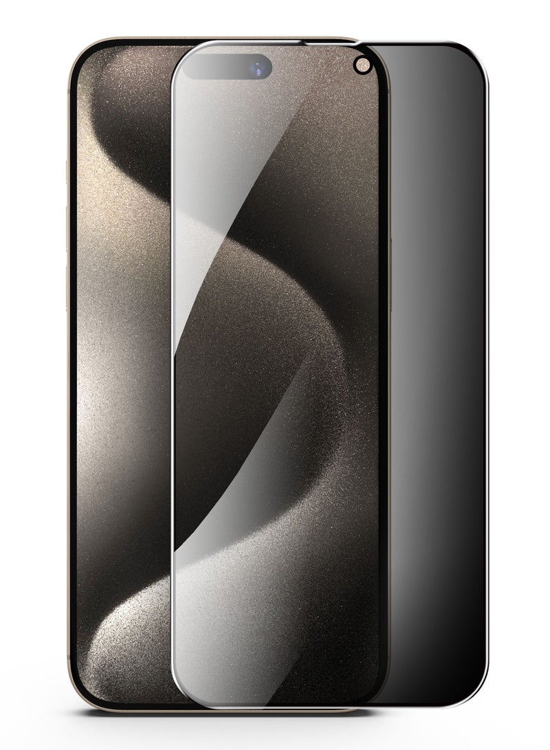 AJYAL Privacy Glass [2-PACKS] 15 PRO MAX Auto Alignment Screen Protector [Privacy Screen Protector] Full Cover Edge to Edge - iPhone 15 PRO MAX - Image 3