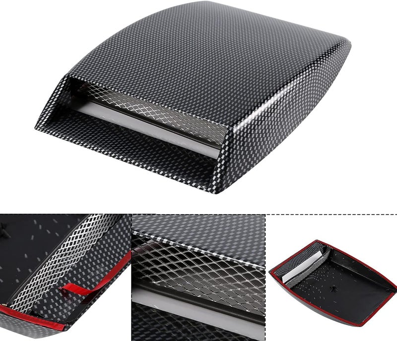 klarako Hood Scklarako Universal Car Decorative Hood Vent Air Flow Intake Scklarako Bonnet Vent Cover for Automotive Trucks Vehicle (Carbon Fiber) - Image 2
