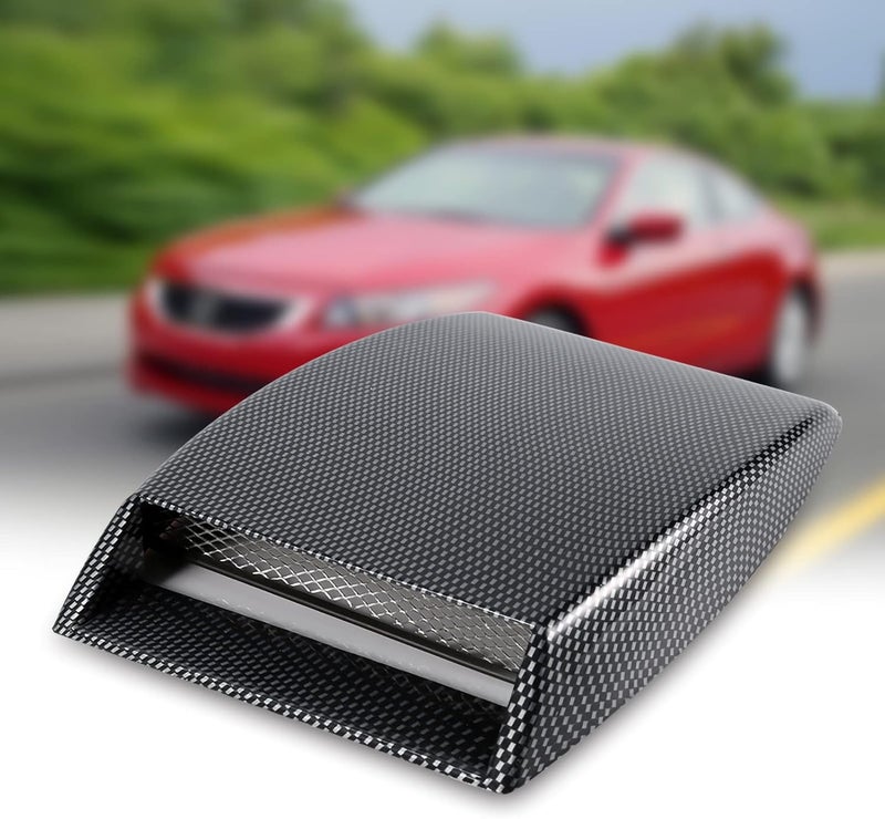 klarako Hood Scklarako Universal Car Decorative Hood Vent Air Flow Intake Scklarako Bonnet Vent Cover for Automotive Trucks Vehicle (Carbon Fiber) - Image 3