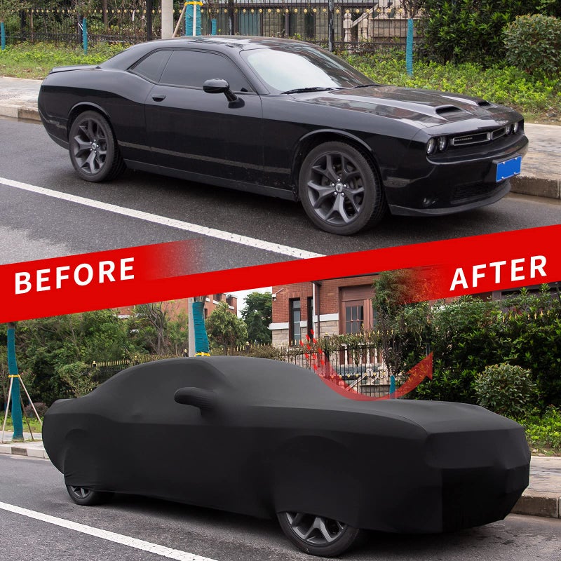 Xipoo Car Cover Compatible with 2008-2025 Dodge Challenger Full Exterior Cover Sun Rain Protection Replacement for 2008-2025 Dodge Challenger Accessories (Version B) - Image 3