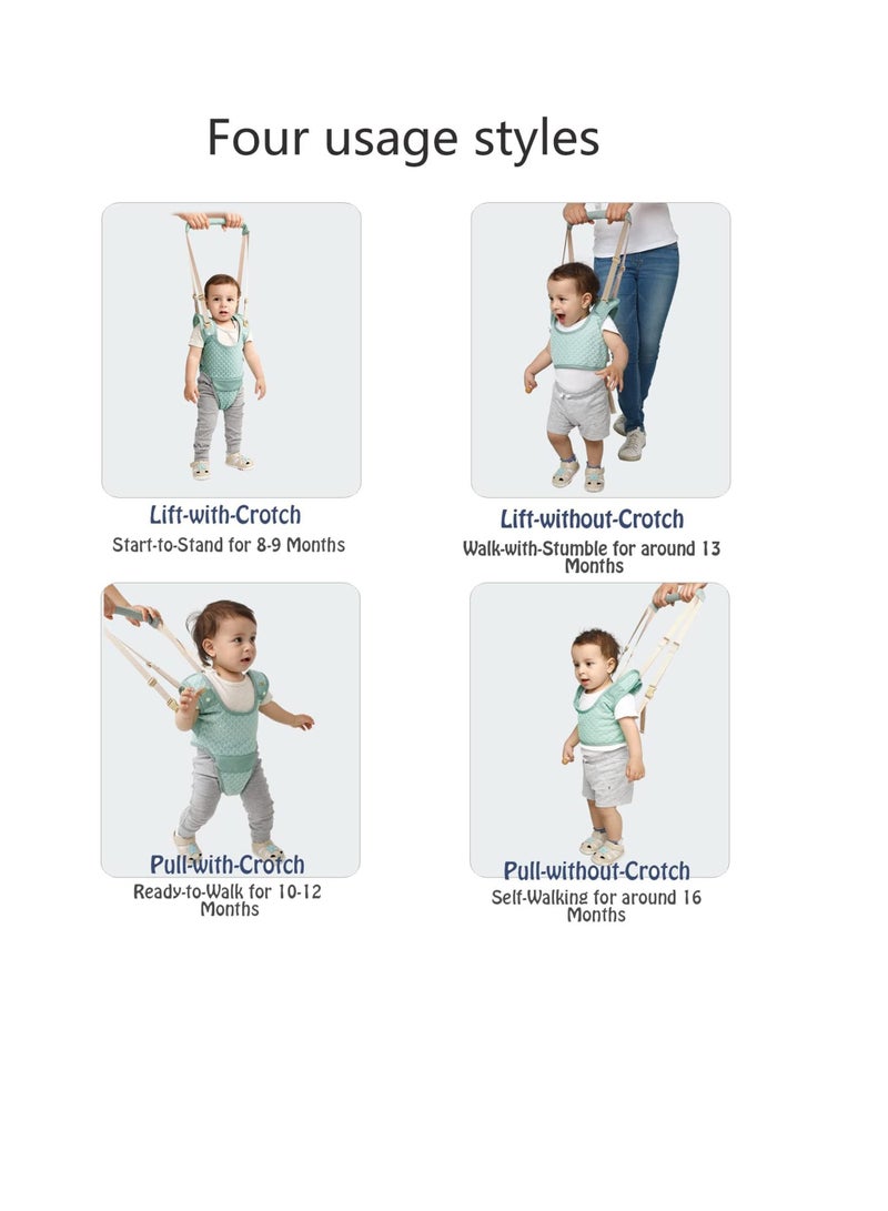 Y&D Handheld Baby Walking Harness, Kids Learning Helper for Boys Girls, Adjustable Walker Safety Harness Assistant Belt Toddler Infant Child 7-24 Month (Mint Green) - Image 4