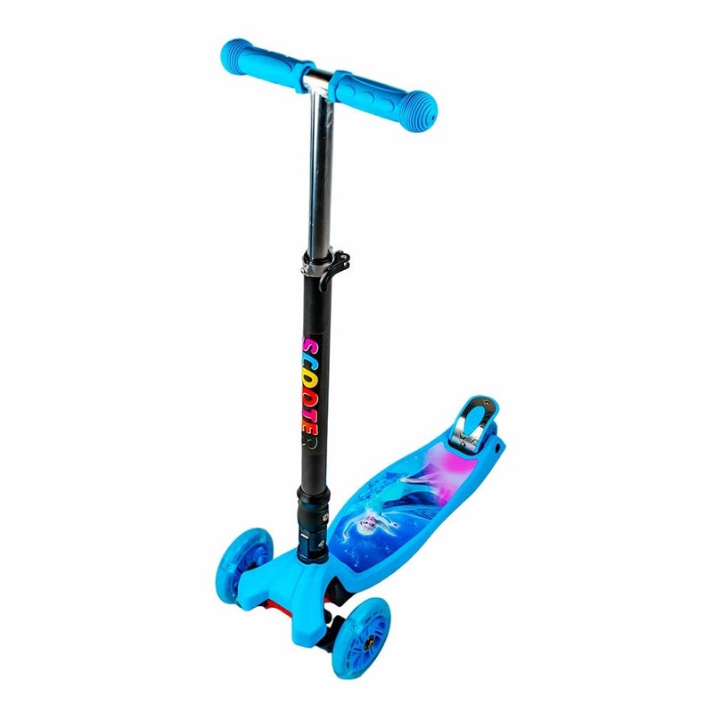 Foldable light wheels blue scooter - 316a