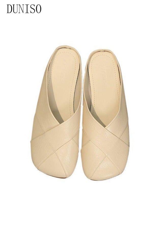 DUNISO Mule Slippers for Women Slingback Flat Pointed Mules Closed Toe Sandals Comfortable Women Slippers Backless Slip On Loafer Shoes - Image 5