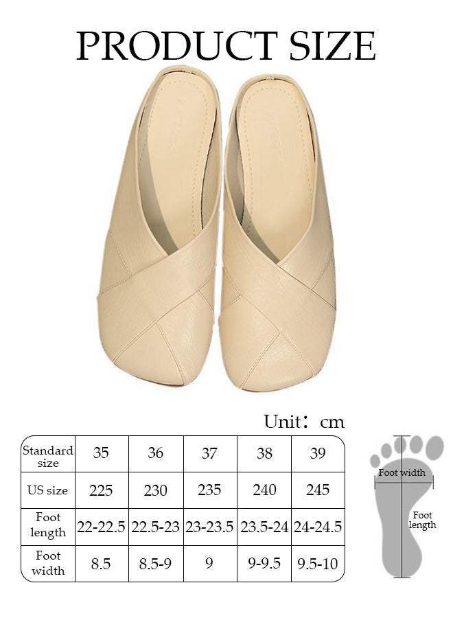 DUNISO Mule Slippers for Women Slingback Flat Pointed Mules Closed Toe Sandals Comfortable Women Slippers Backless Slip On Loafer Shoes - Image 2