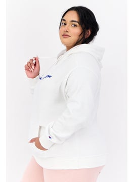 Champion Women Plus Size Long Sleeves Outdoor Hoodie, White  - Image 3