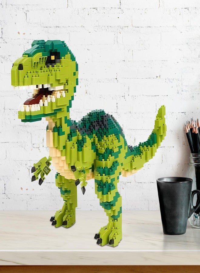 CSNRHG Dinosaur Tyrannosaurus Rex Building Blocks Velociraptor Model Decor Micro Mini Blocks Toy Birthday for Age 6+ Children Adults Teens 1457 Pieces - Image 5