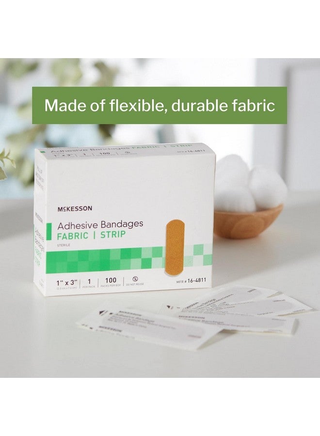 مكيسون ضمادات لاصقة من ماكيسون، معقمة، شريط من القماش، 1 بوصة × 3 بوصة، 100 ضمادة، عبوة واحدة - Image 2