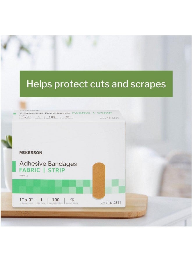 مكيسون ضمادات لاصقة من ماكيسون، معقمة، شريط من القماش، 1 بوصة × 3 بوصة، 100 ضمادة، عبوة واحدة - Image 3