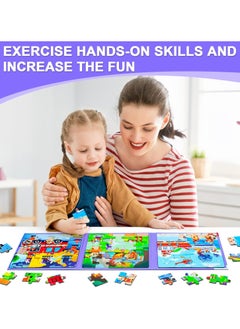 Generic Magnetic Puzzles for Kids Ages 3-5, 3 in 1 Toddler Magnet Jigsaw Puzzle Book, Kids Travel Puzzles Toys, Preschool Learning Toy for Kids 3-8 Year (Fire Brigade)  - Image 2