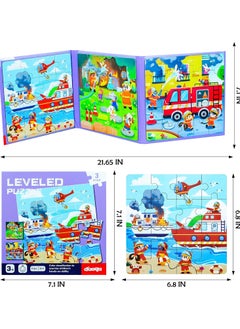 Generic Magnetic Puzzles for Kids Ages 3-5, 3 in 1 Toddler Magnet Jigsaw Puzzle Book, Kids Travel Puzzles Toys, Preschool Learning Toy for Kids 3-8 Year (Fire Brigade)  - Image 4