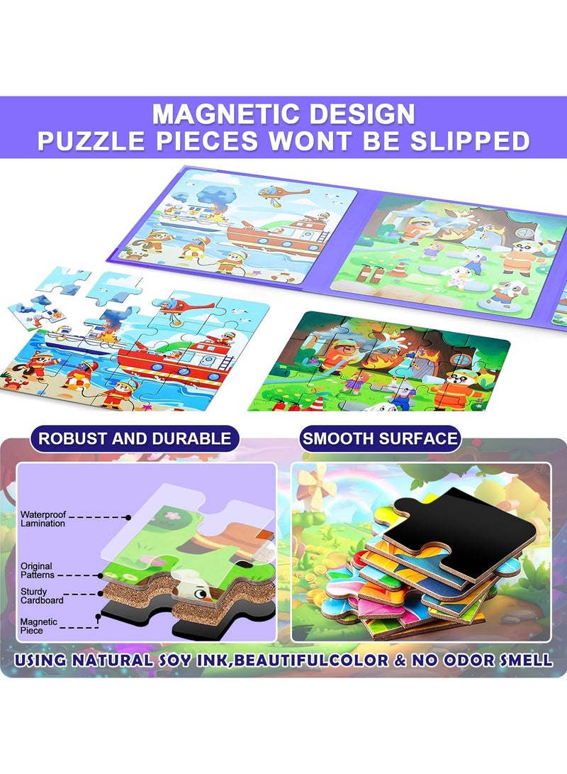 Magnetic Puzzles for Kids Ages 3-5, 3 in 1 Toddler Magnet Jigsaw Puzzle Book, Kids Travel Puzzles Toys, Preschool Learning Toy for Kids 3-8 Year (Fire Brigade) - Image 5