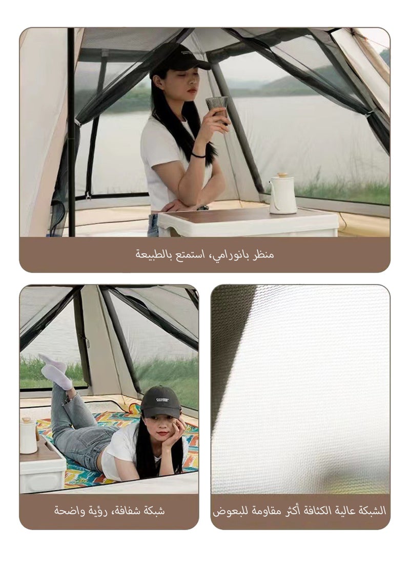Jourvent Pop-up family camping tent, self-erecting, portable and foldable, waterproof polyester, ventilated and sunshade, four-season outdoor shelter (240x240x155 cm) for 6-10 people  - Image 5