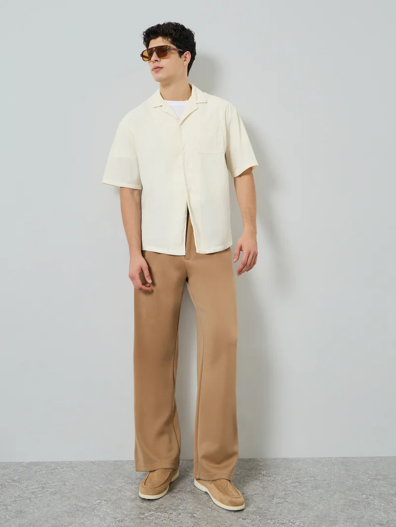 Take Two Men Textured Resort Collar Shirt