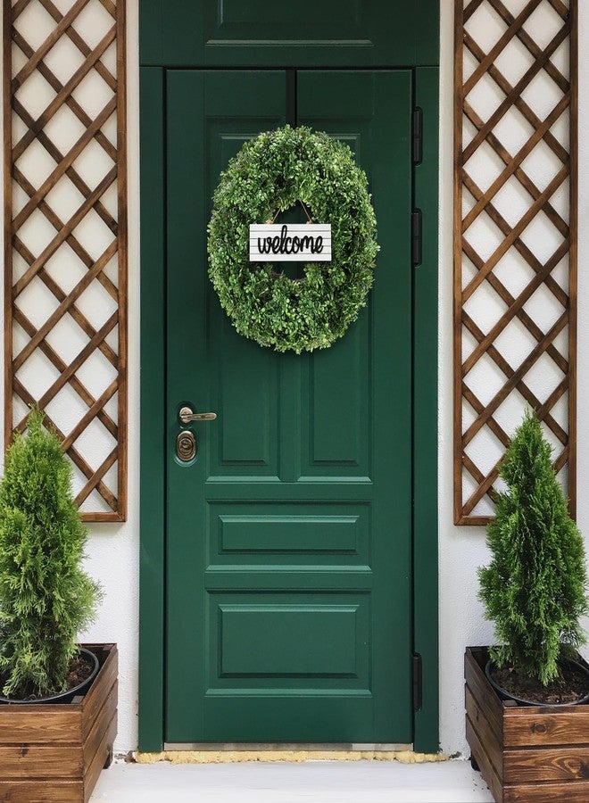 Huadanbor 24" Spring Wreath for Front Door, Artificial Boxwood Wreaths, Summer Door Wreath, Used for Spring Home Decor,Farmhouse or Room Indoors,Outdoors, corridors, Offices (Green) - Image 4