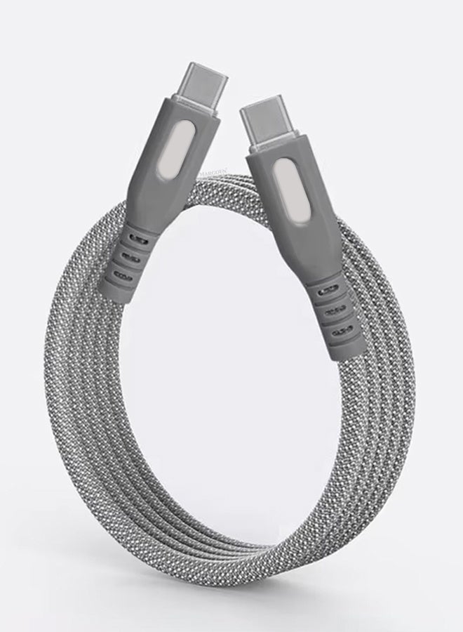CATANES 2Packs USB-C to USB-C Magnetic Charging Cable (1M) - PD Fast Charge, Detachable & Tangle-Free Design - Dark and Light Grey - Image 3