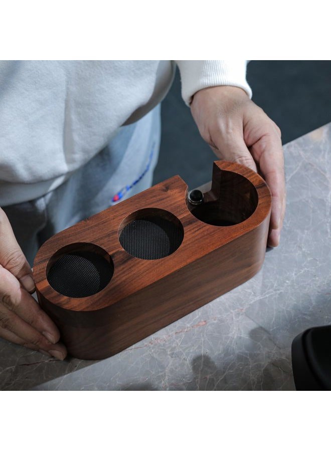 KNODOS 58mm Espresso Tamping Station V2 Espresso Machine Accessories For Coffee Bar Wooden Coffee Tamper Stand and Portafilter Holder - Image 1