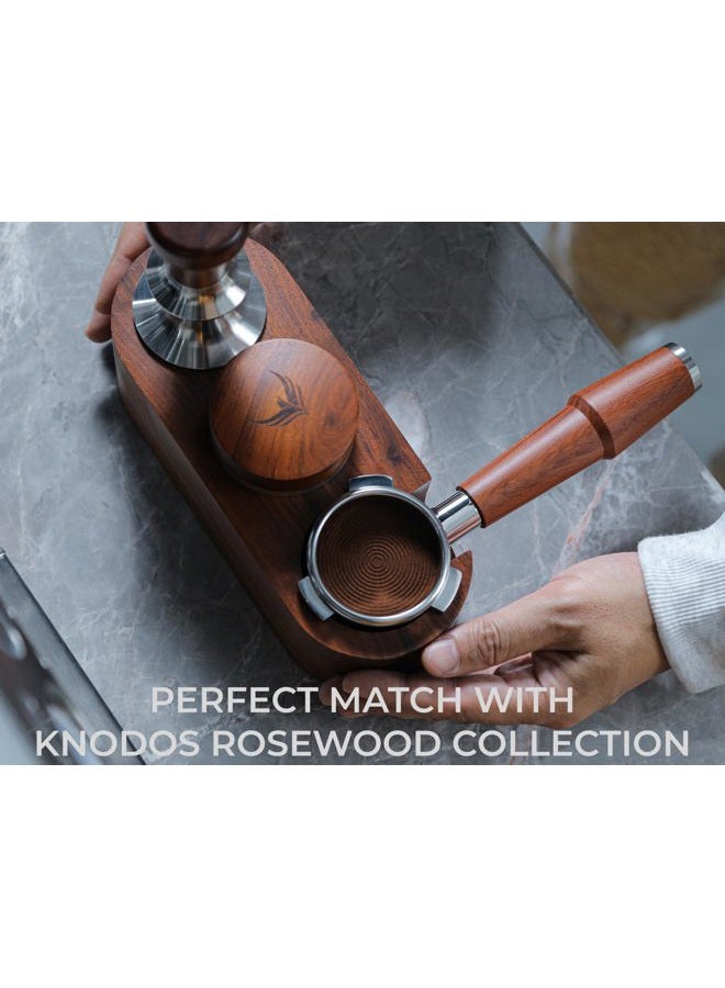 KNODOS 58mm Espresso Tamping Station V2 Espresso Machine Accessories For Coffee Bar Wooden Coffee Tamper Stand and Portafilter Holder - Image 3