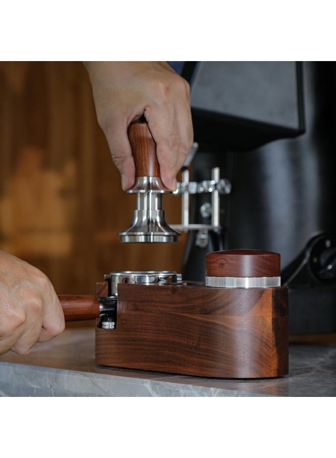 KNODOS 58mm Espresso Tamping Station V2 Espresso Machine Accessories For Coffee Bar Wooden Coffee Tamper Stand and Portafilter Holder - Image 4
