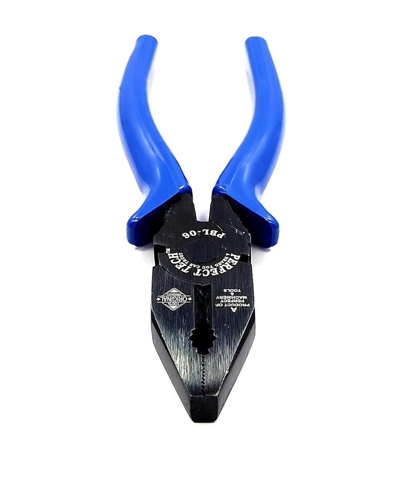 PERFECT TECH Combination Cutting Plier | Anti-Rust Properties For Gripping | 160MM/ 6 Inch | Carbon Steel Insulated Lineman Plier | Industrial & Plumber Hand Tools | Pliers For Home Tool Kit (Blue) - Image 4