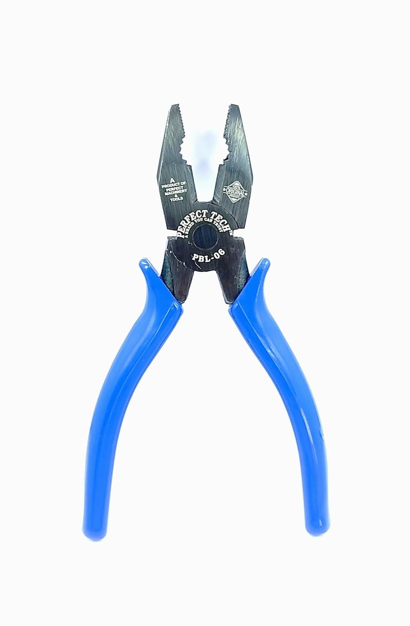 PERFECT TECH Combination Cutting Plier | Anti-Rust Properties For Gripping | 160MM/ 6 Inch | Carbon Steel Insulated Lineman Plier | Industrial & Plumber Hand Tools | Pliers For Home Tool Kit (Blue) - Image 5