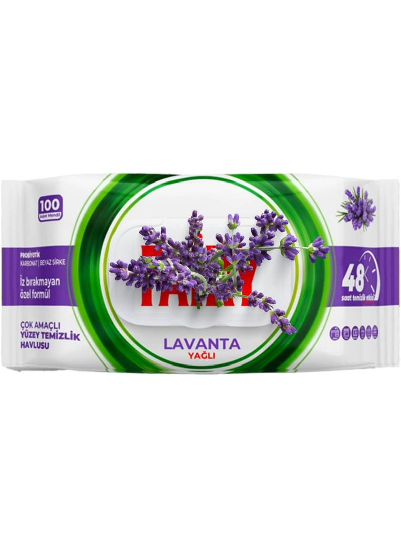 Fairy |2 Pack Of | Fairy Multi-Purpose Surface Cleaning Towel 100 Sheets | Lavender | 48 Hours Cleaning Effect | Traceless Formula - Image 2