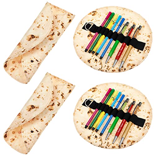 Seajan 4 Pcs Tortilla Pencil Case Funny Pencil Case Holder Burrito Gifts for Office Accessories Makeup Bag Supplies Useful Mexican Gifts - Image 1