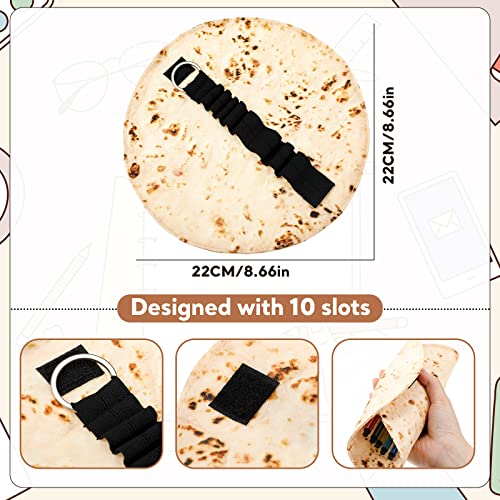 Seajan 4 Pcs Tortilla Pencil Case Funny Pencil Case Holder Burrito Gifts for Office Accessories Makeup Bag Supplies Useful Mexican Gifts - Image 3