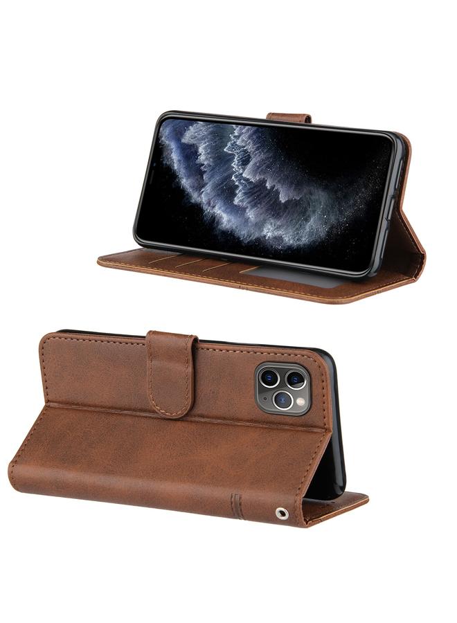 زبون جراب لهاتف iPhone 11 Pro Max مصنوع من جلد العجل مع مشبك وقفل أفقي مع حامل وفتحات للبطاقات ومحفظة وحبل - Image 5