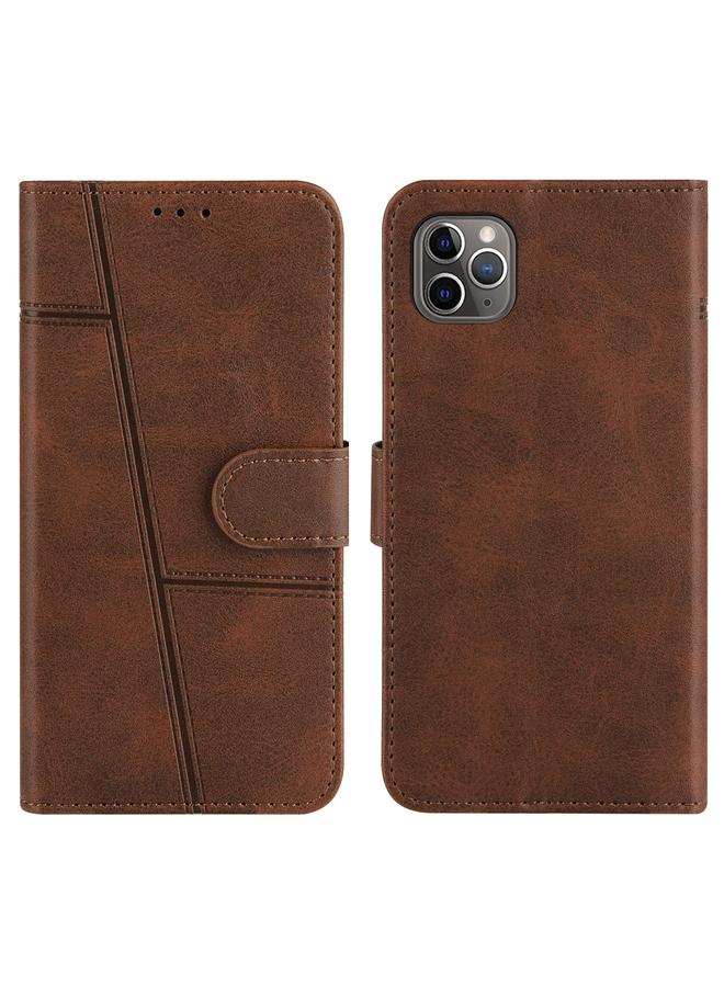 زبون جراب لهاتف iPhone 11 Pro Max مصنوع من جلد العجل مع مشبك وقفل أفقي مع حامل وفتحات للبطاقات ومحفظة وحبل - Image 3