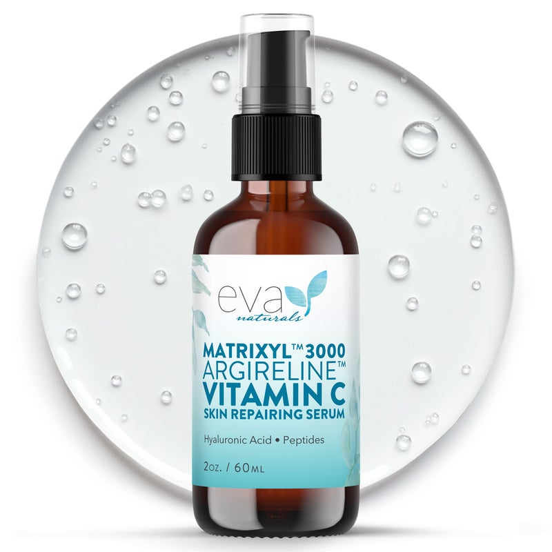 Eva Naturals Matrixyl 3000 Serum  Ultimate Peptides for Face Argireline Collagen Face Tightening AntiAging Serum Plumping for a Revitalized Youthful Glow