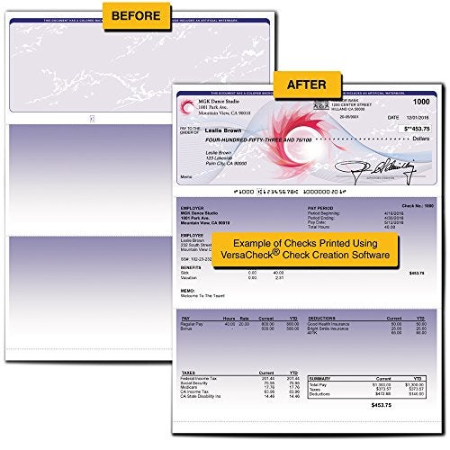 VersaCheck ValueChex - 55 Blank Business Voucher Checks - Blue Prestige - 55 Sheets Form #1000 - Check on Top - Image 2