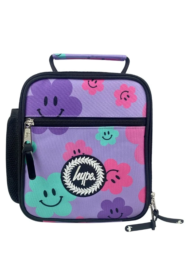 JUST HYPE Insulated Lunch Bag - Purple Happy Flowers