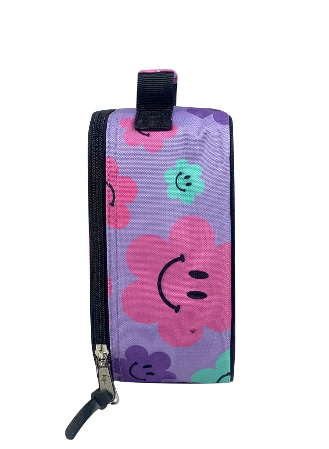 JUST HYPE Insulated Lunch Bag - Purple Happy Flowers