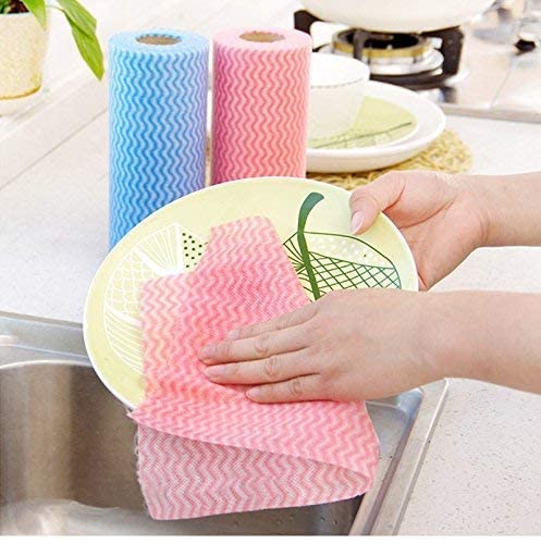 RP MALL Kitchen Towel Roll Wipe for Cleaning Non woven Disposable Reusable Towels like Kitchen Cleaning Towel MultiUses Dish Cloths Washable Towel Roll PACK OF 1 - Image 3
