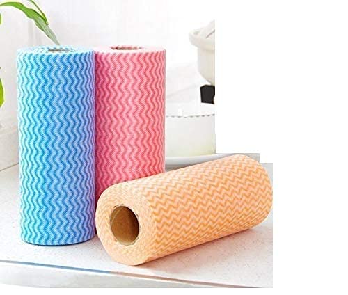 RP MALL Kitchen Towel Roll Wipe for Cleaning Non woven Disposable Reusable Towels like Kitchen Cleaning Towel MultiUses Dish Cloths Washable Towel Roll PACK OF 1 - Image 1