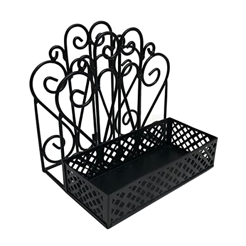 Park Designs Black Napkin Salt and Pepper Holder for Table | Combo Napkin Caddy & Salt and Pepper Caddy | Farmhouse Napkin Holder for Paper Napkins - Image 1