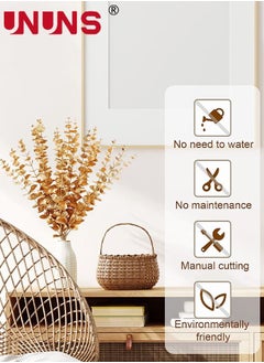 UNUNS 20-Piece Artificial Eucalyptus,Golden Eucalyptus Stems Leaves For Party Wedding Flower Arrangement Home Farmhouse DIY Decor  - Image 2