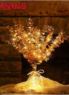 UNUNS 20-Piece Artificial Eucalyptus,Golden Eucalyptus Stems Leaves For Party Wedding Flower Arrangement Home Farmhouse DIY Decor  - Image 3