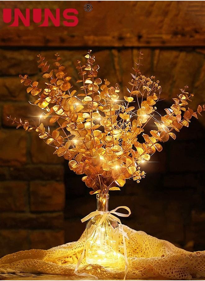 UNUNS - 20-Piece Artificial Eucalyptus,Golden Eucalyptus Stems Leaves For Party Wedding Flower Arrangement Home Farmhouse DIY Decor - Image 1