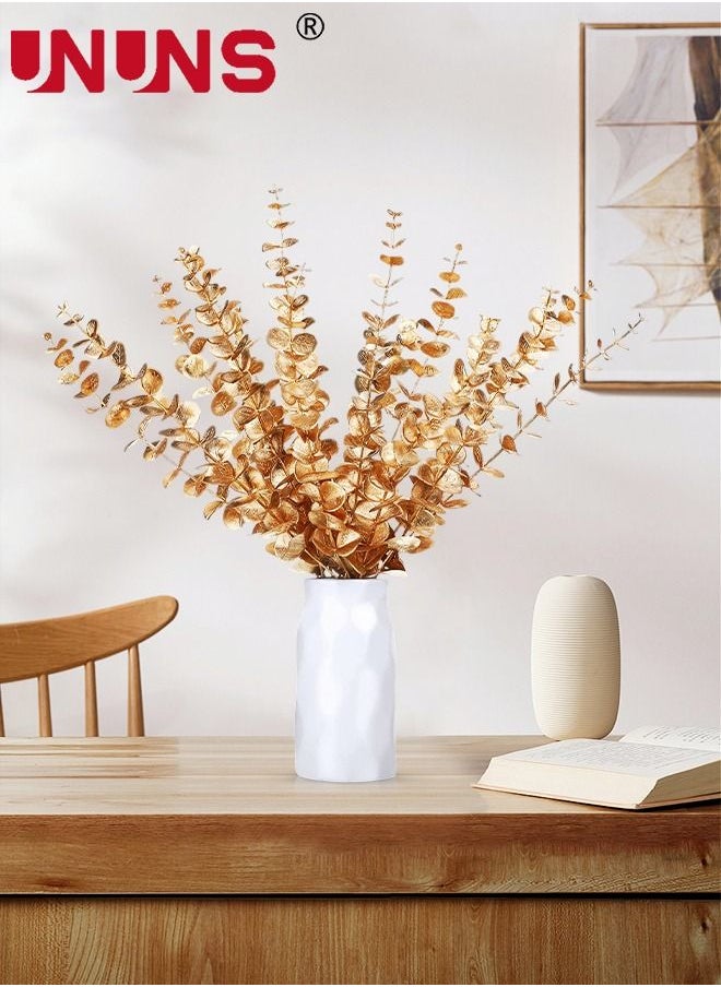 UNUNS - 20-Piece Artificial Eucalyptus,Golden Eucalyptus Stems Leaves For Party Wedding Flower Arrangement Home Farmhouse DIY Decor - Image 1