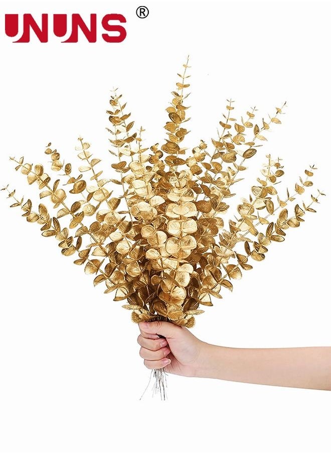UNUNS - 20-Piece Artificial Eucalyptus,Golden Eucalyptus Stems Leaves For Party Wedding Flower Arrangement Home Farmhouse DIY Decor - Image 1