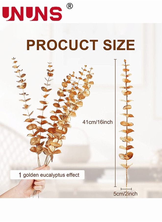 UNUNS - 20-Piece Artificial Eucalyptus,Golden Eucalyptus Stems Leaves For Party Wedding Flower Arrangement Home Farmhouse DIY Decor - Image 1
