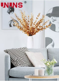 UNUNS 20-Piece Artificial Eucalyptus,Golden Eucalyptus Stems Leaves For Party Wedding Flower Arrangement Home Farmhouse DIY Decor  - Image 5