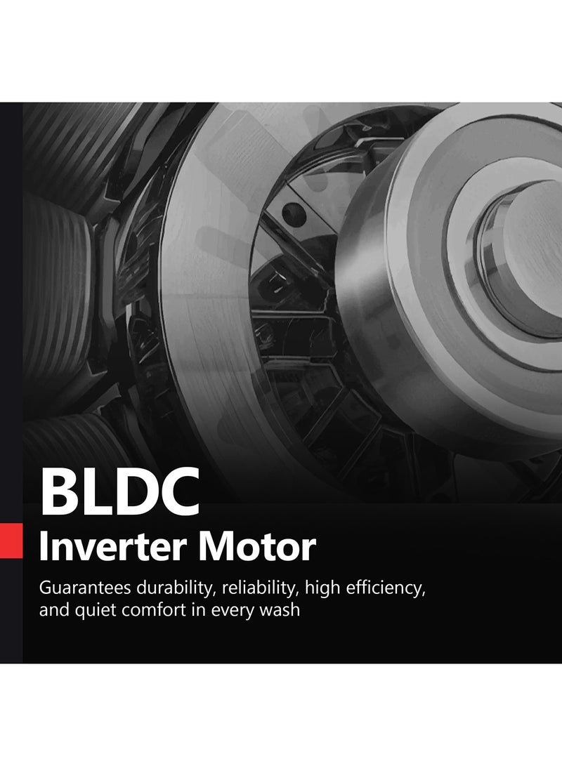 DAEWOO 9Kg Front Load Washing Machine With Lunar Dial, 1400 Rpm, Bldc Inverter Motor, Fully Automatic Washer With Wide Door, Digital Led Display, Child Lock, Steam Care, Quick Wash, - Image 4